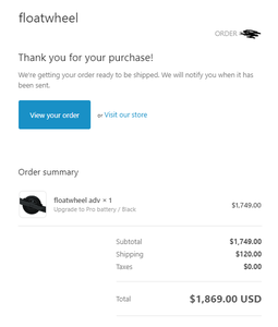 Place Order for Floatwheel