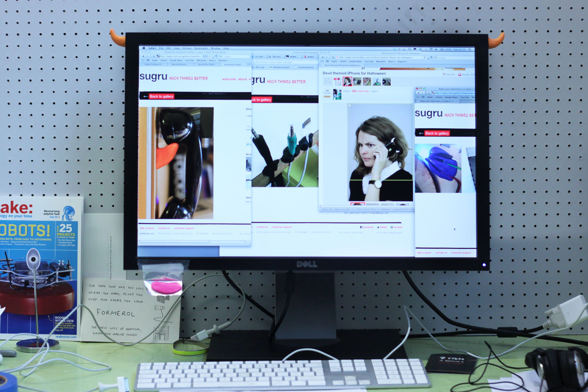 Handy DEVIL Monitor Hooks Made With Sugru