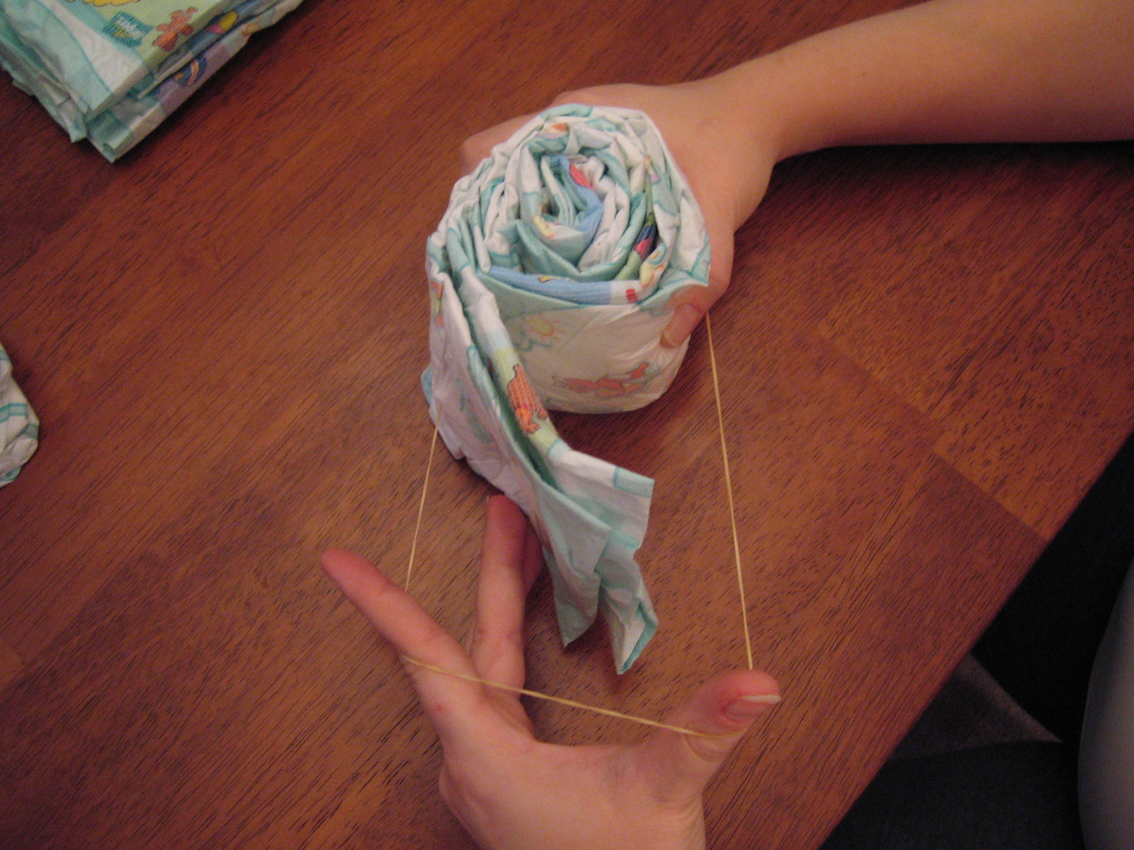 How to Make a Diaper Cake Without the Chocolate Filling 9 Steps