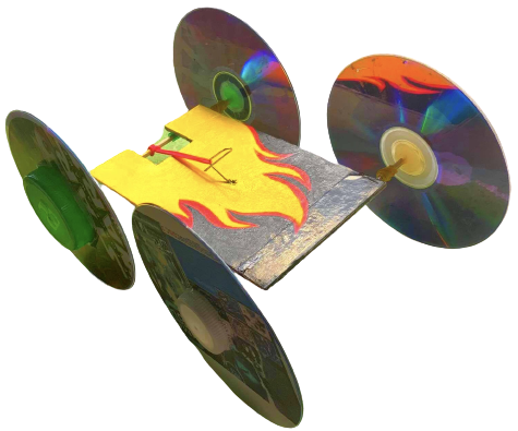 Rubber Band-Powered Car