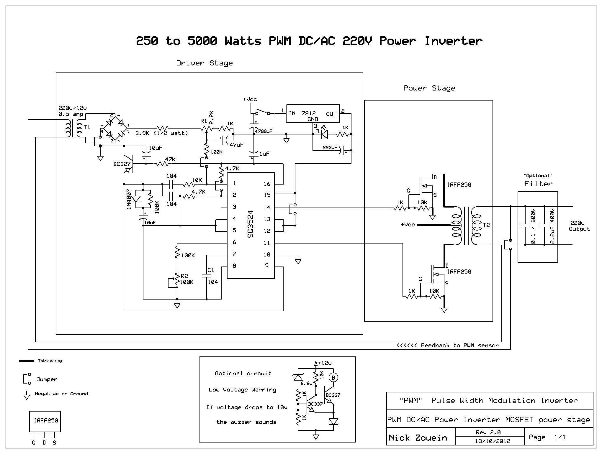 250 to 5000 Watts PWM DC/AC 220V Power Inverter Instructables