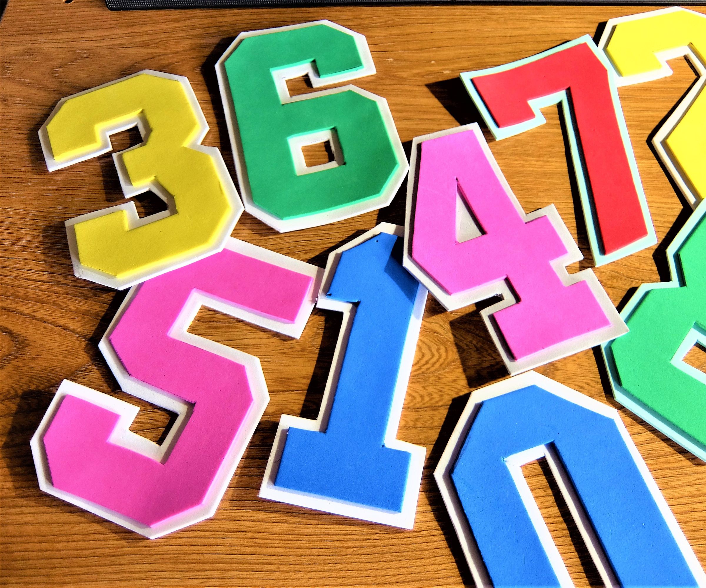 Draw and Cut Out Jersey Numbers 0 to 9