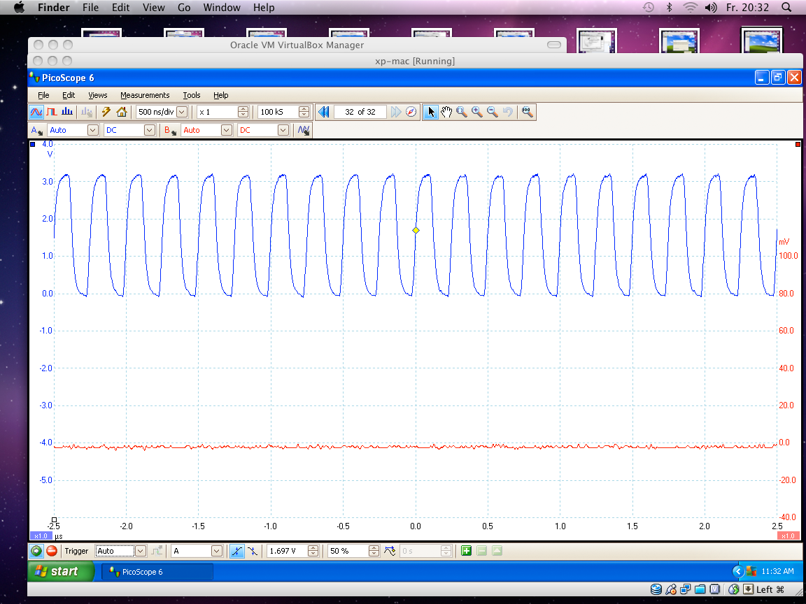 Windows XP and PicoScope installation on a Mac with VirtualBox