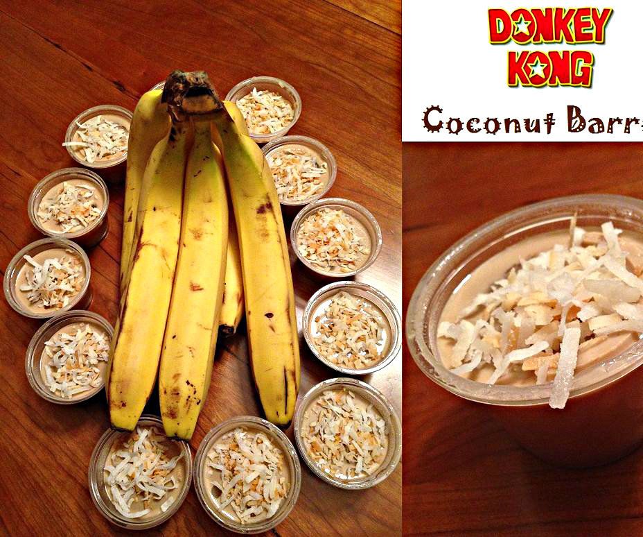 Donkey Kong Coconut Barrels (Jello Shots)