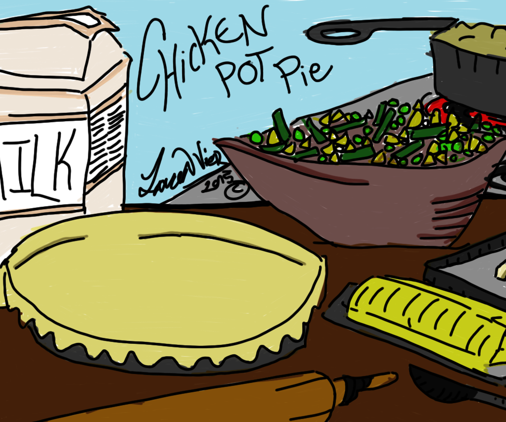 Vintage biscuit chicken pot pie