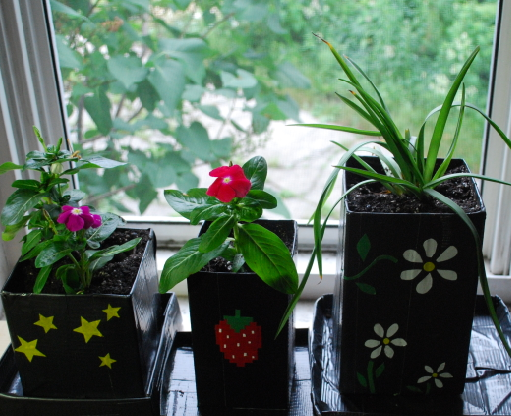Duct Tape Milk Carton Planters
