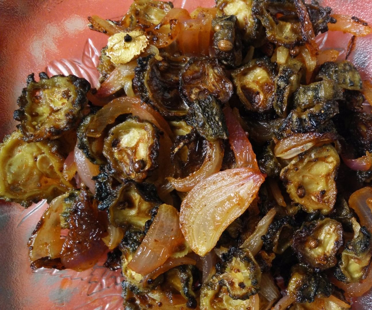 Spicy Karela Fry Chips / Bitter Gourd Chips in Philips Airfryer 