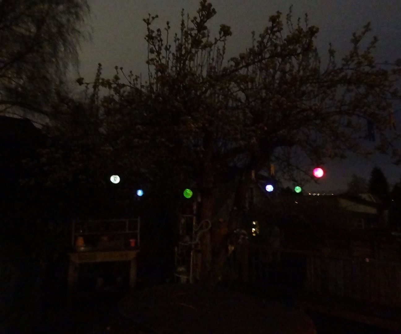 Upcycled Hanging RGB LED Solar Yard Lights