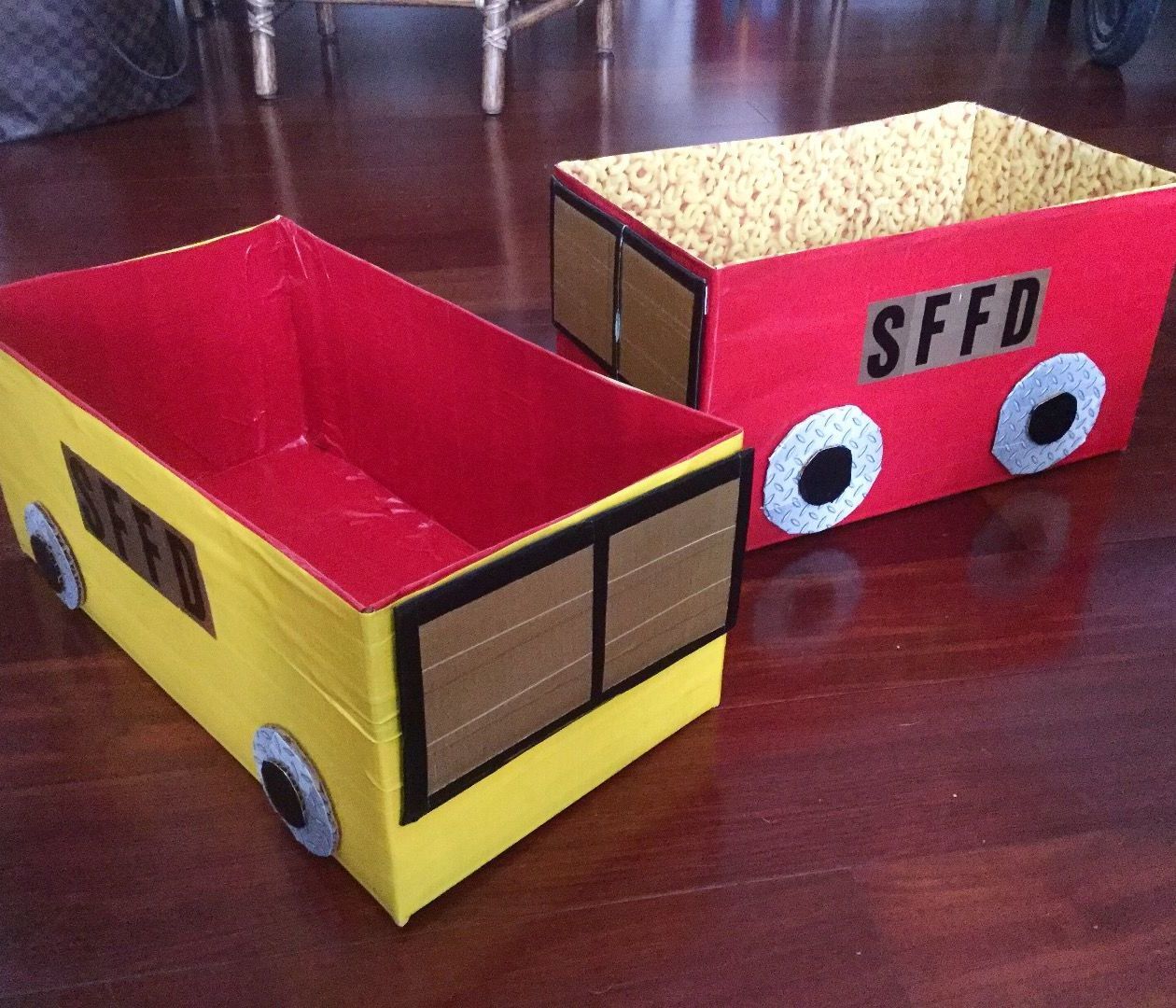 Duct Tape & Diaper Box Fire Engine