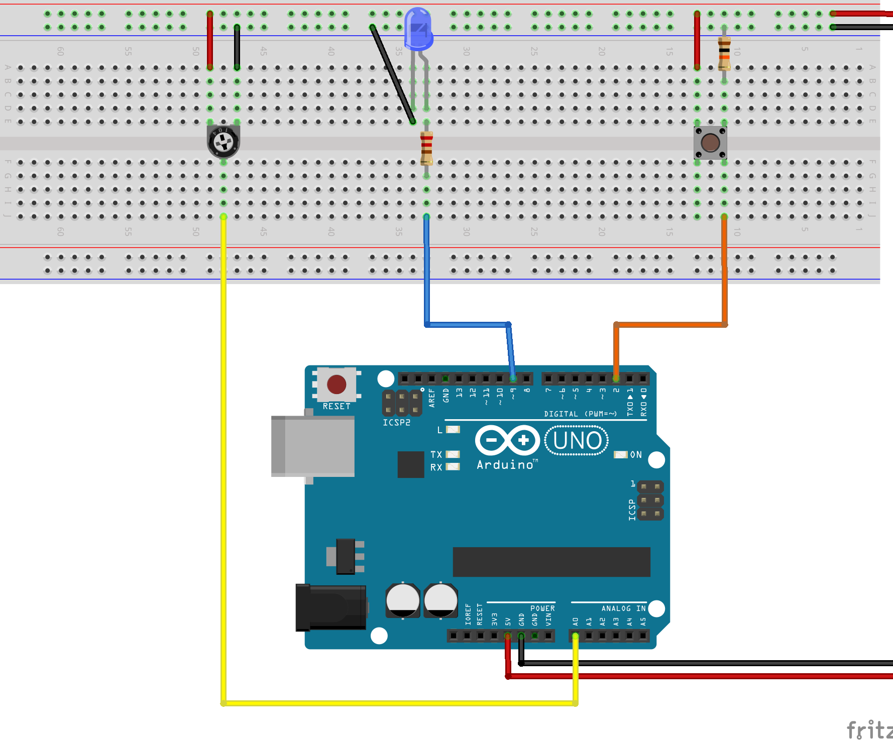 Arduino Interrupt - LED Brightness