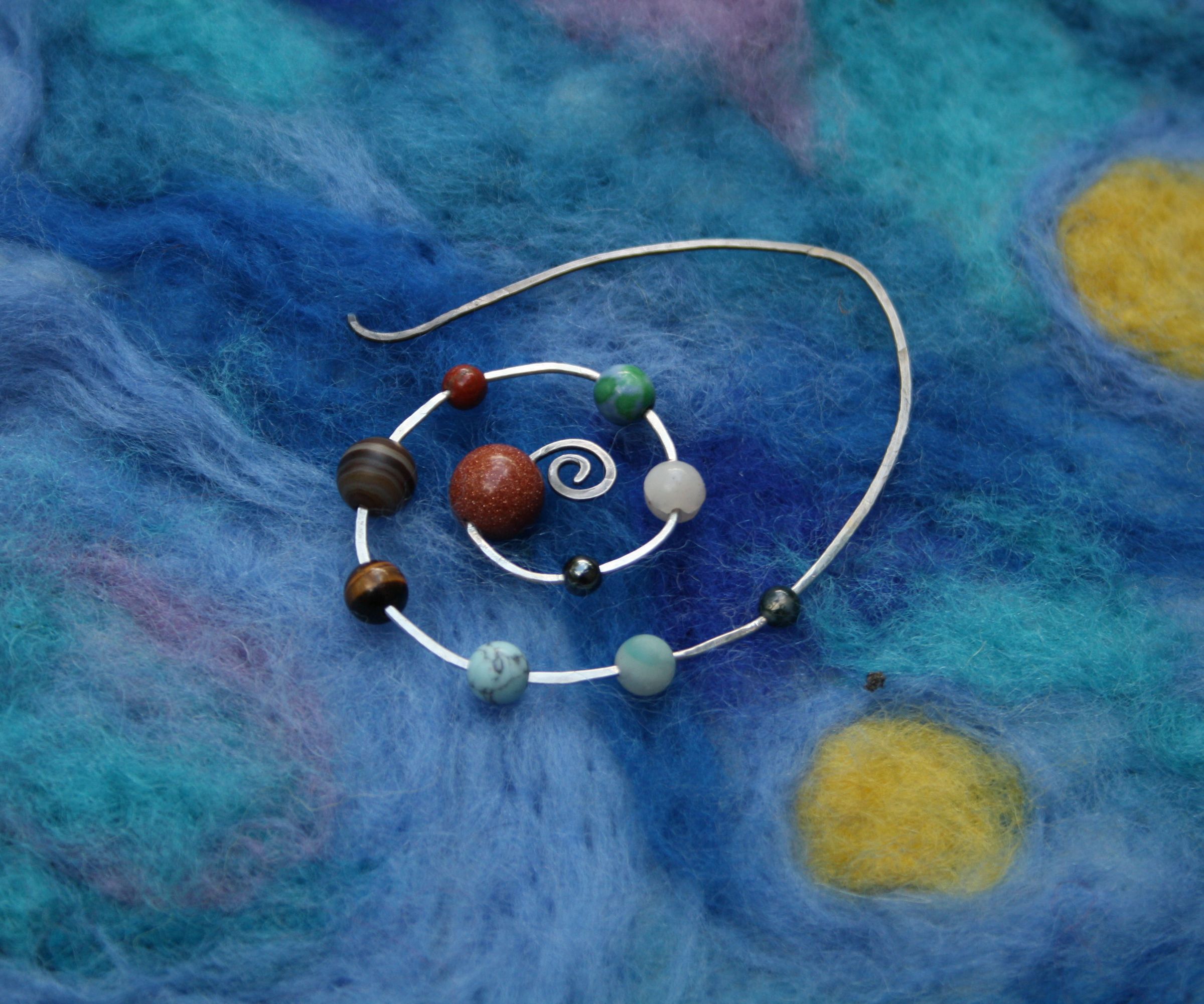 Solar System Spiral Earring