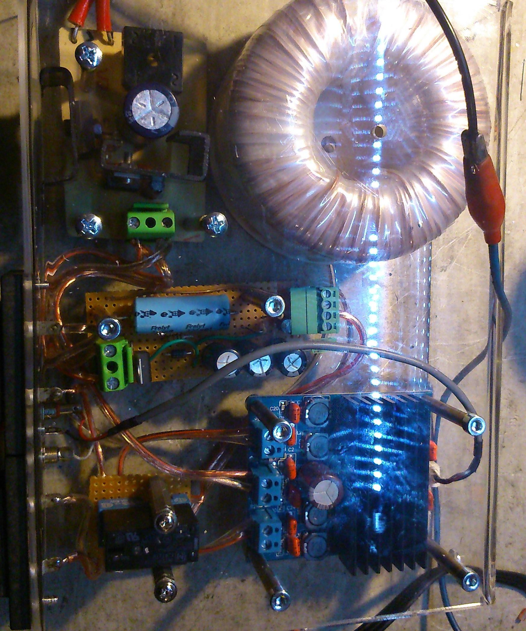 Plexi-glass Box 4 Home Audio Amplifier With Power Supplay