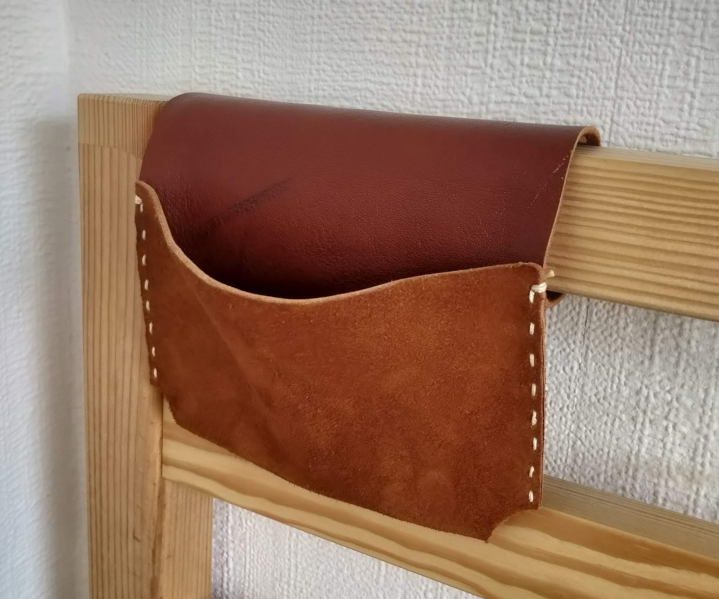 Leather Scrap Bedside Pocket