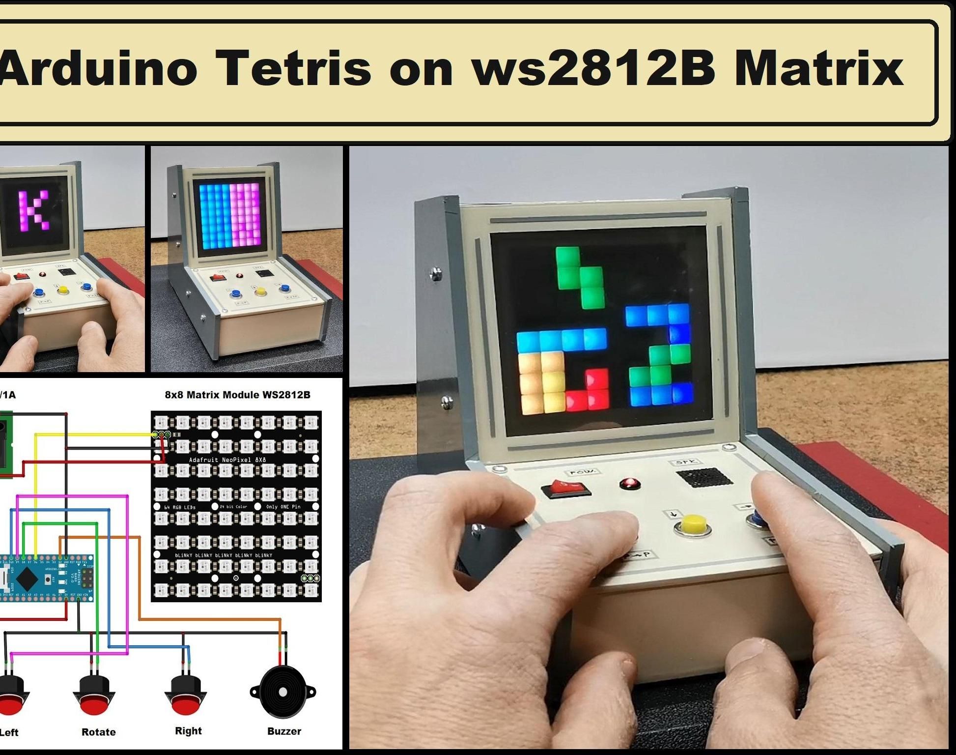 Colorful Arduino Tetris Game - WS2812B LED Matrix Tutorial