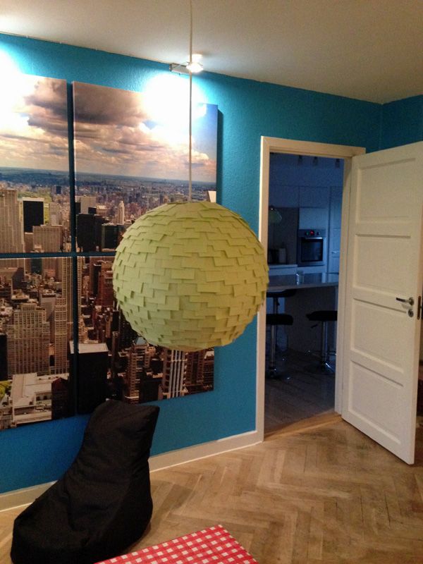 Lamp Made of Post It Notes