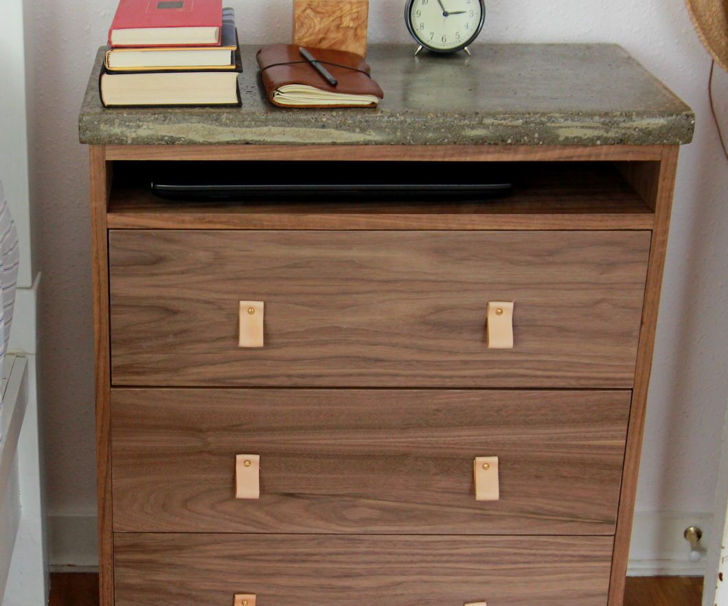 Modern Nightstand W/ Concrete Top