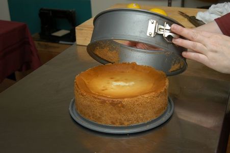 Release the Cake From the Pan and Slice.