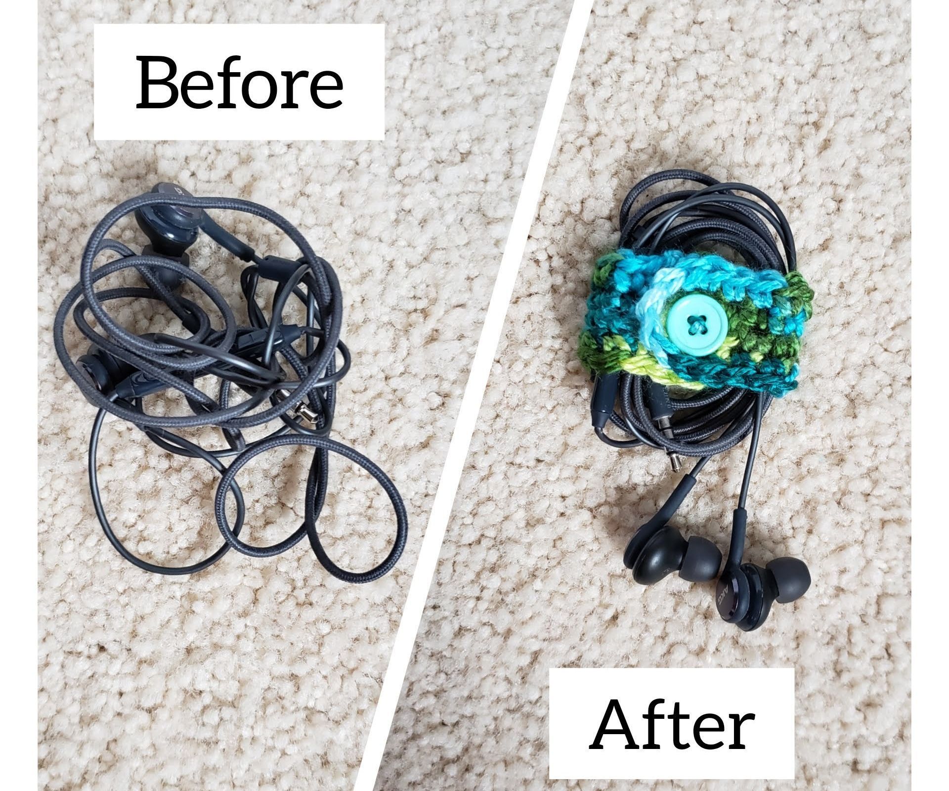 Crochet Earbud Organizer