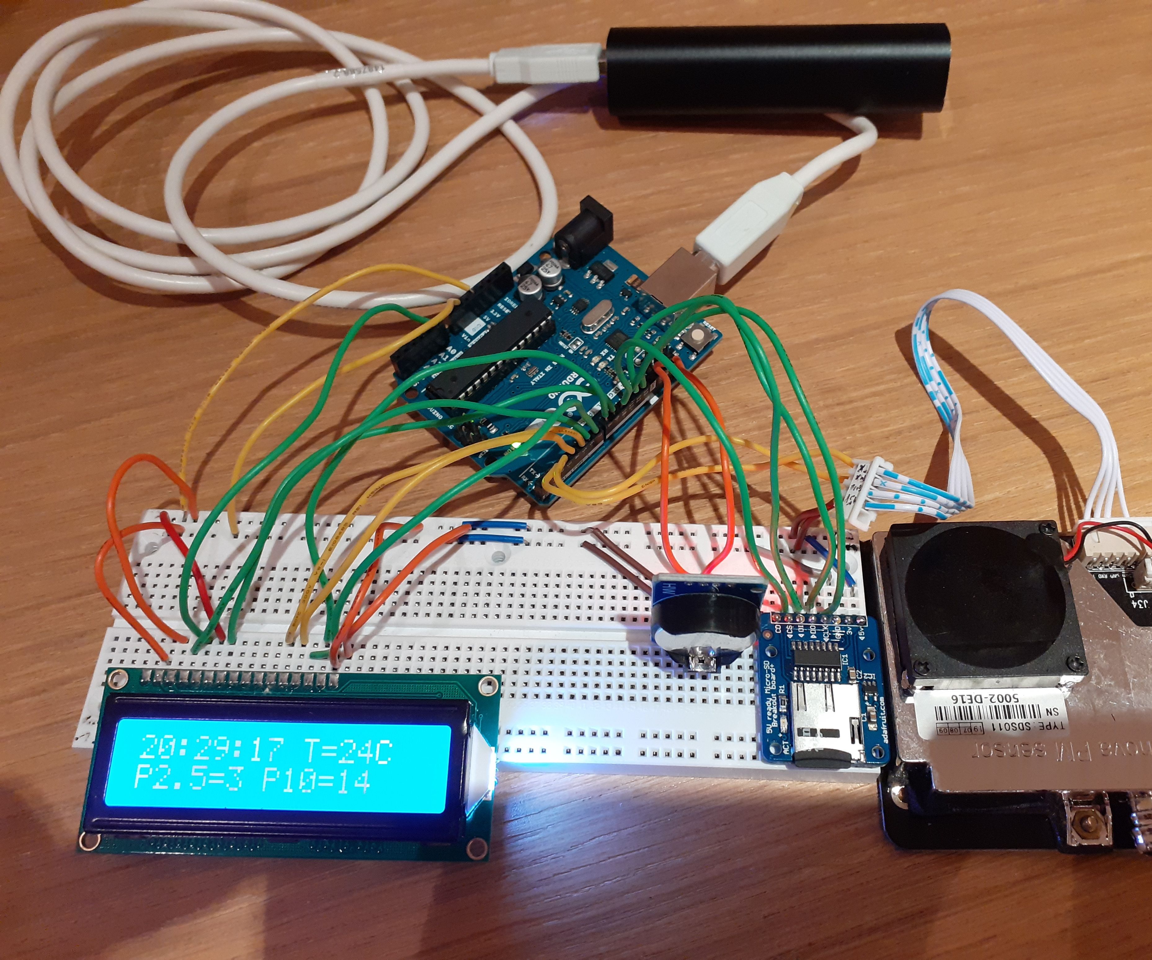 Simple Air Pollution Monitor Using an Arduino Uno and SDS011
