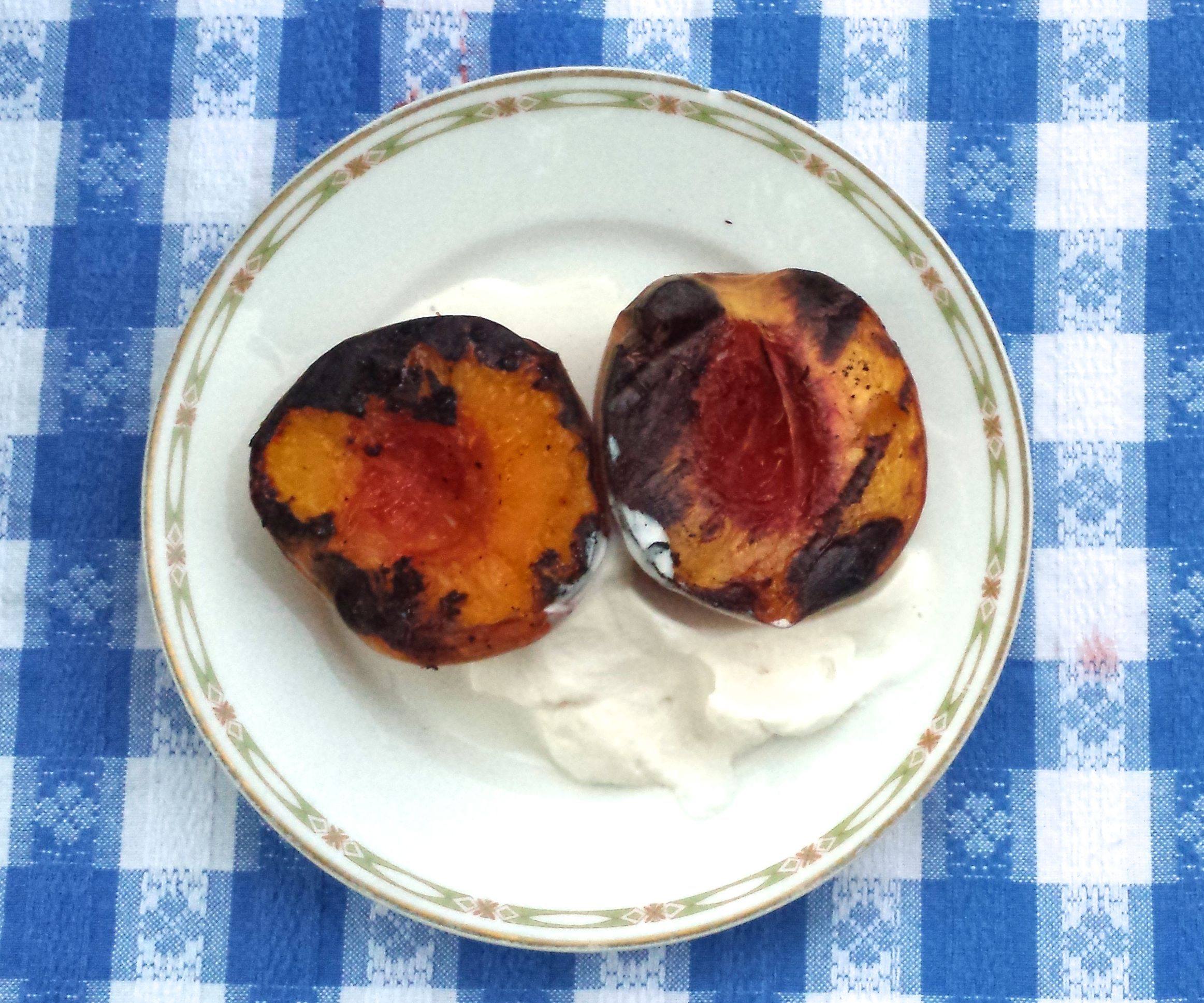 Grilled Peaches and Whipped Cream