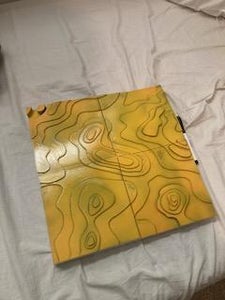 Yellow Topo Map White Board Cover