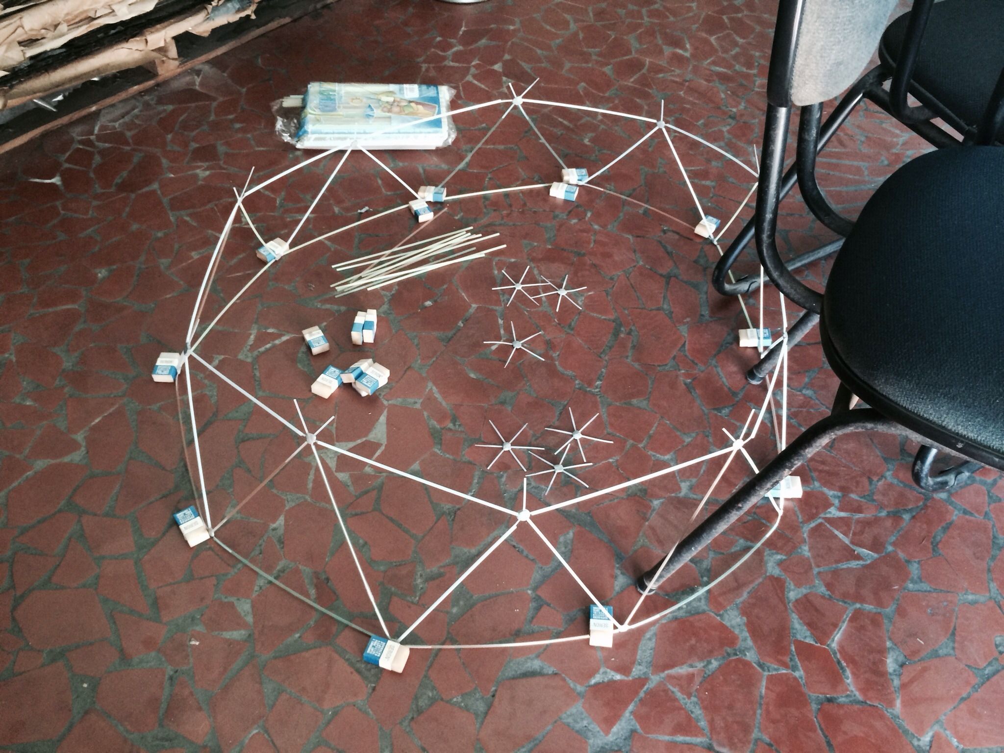 Geodesic Dome With Straws 9 Steps Instructables