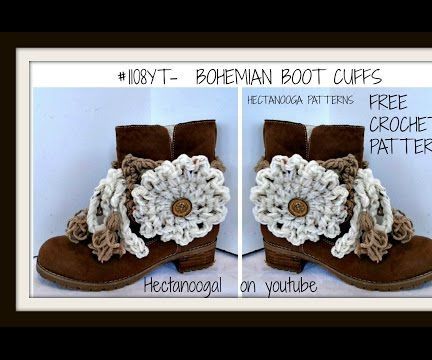 Crochet Bohemian Boot Cuffs, Free Pattern