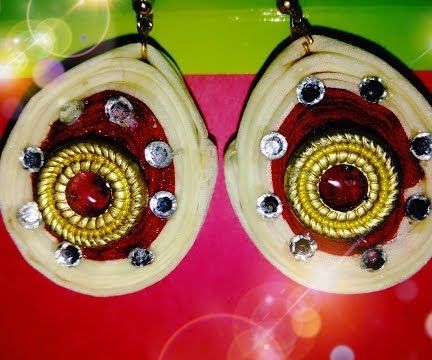 DIY FABRIC QUILLING EARRINGS