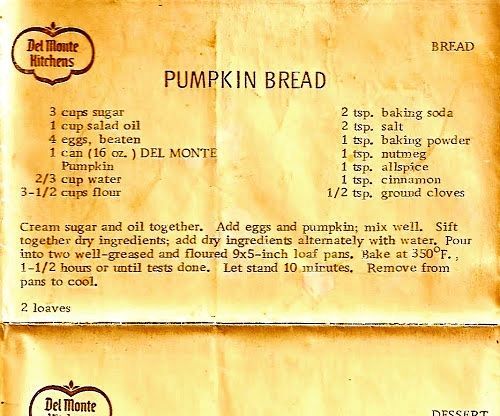 Del Monte’s Pumpkin Bread 