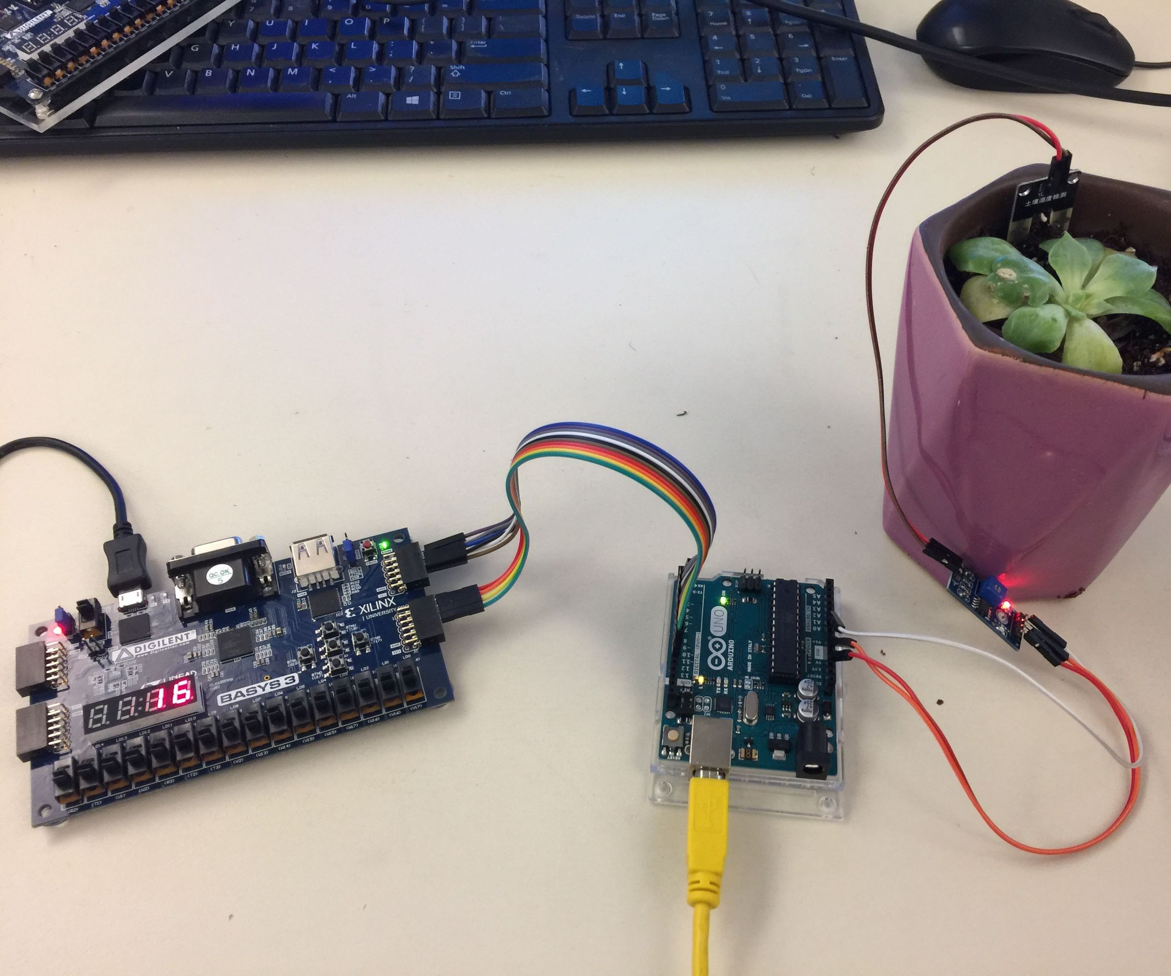Basys 3 and Arduino Soil Moisture Reader