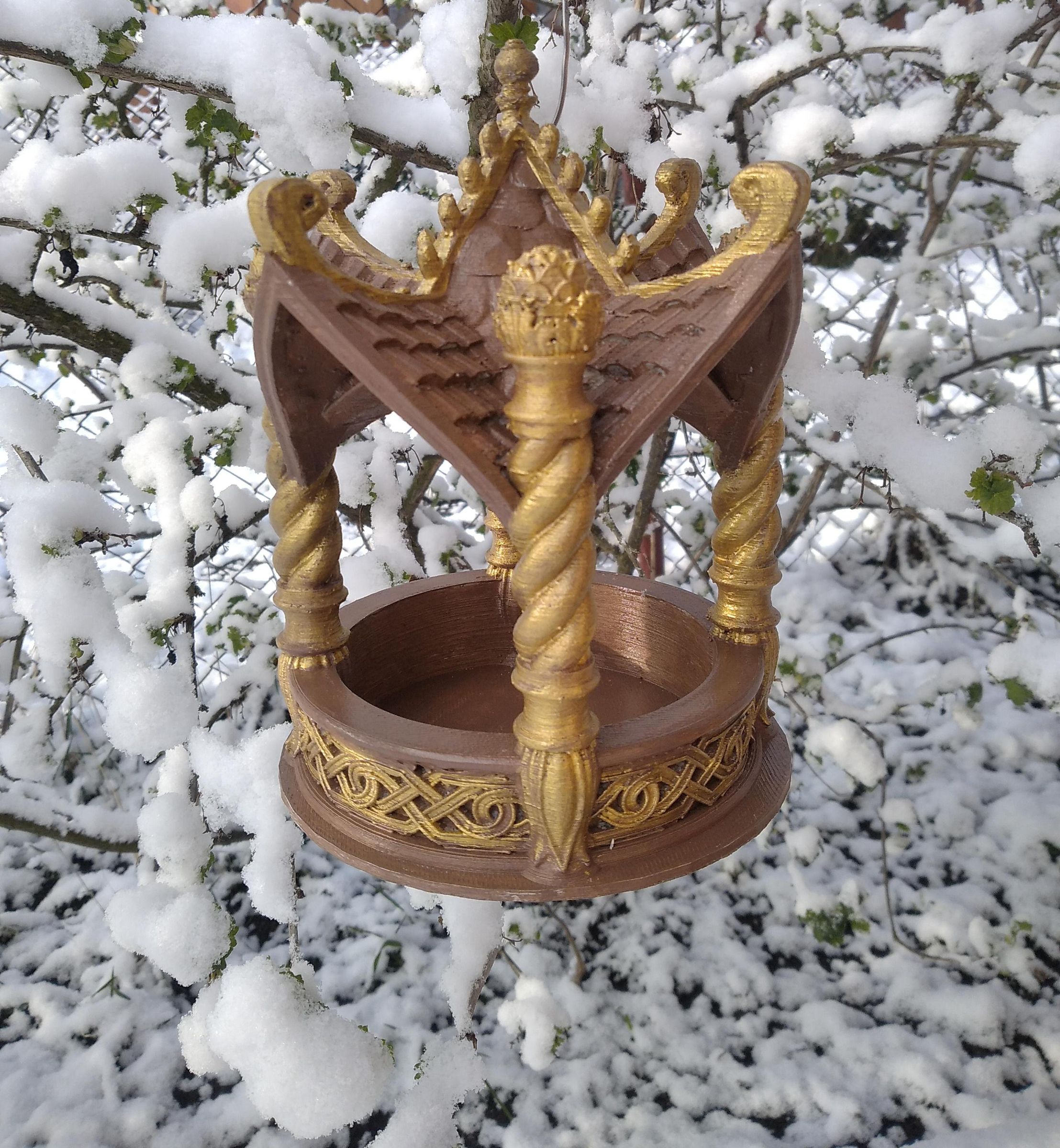Medieval-Style Bird Feeder Made With a 3D Printer