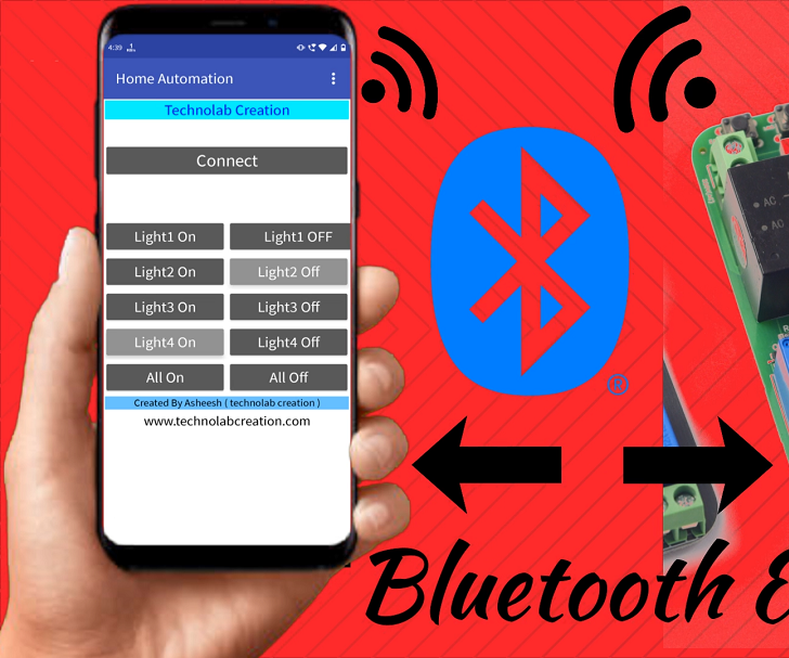 4 Channel Bluetooth & Manual Control Home-Automation System Using ESP32.