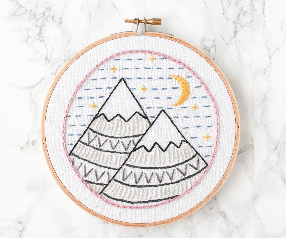 Mountain Embroidery Sampler + Free Pattern 