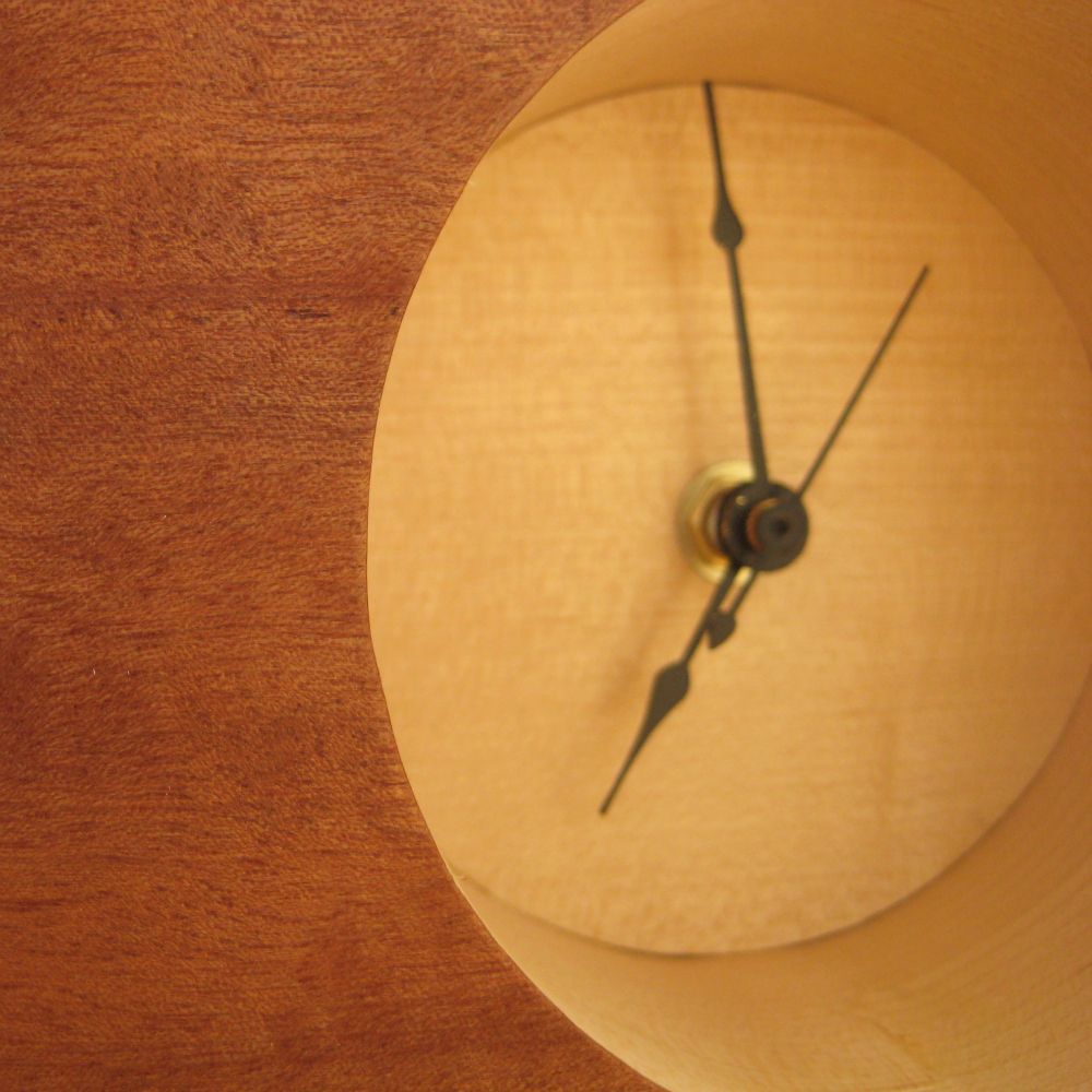 Retro Style Wood Veneered Table Clock