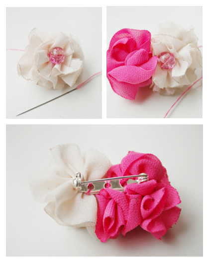 How to make handmade brooches-fabric flower brooch