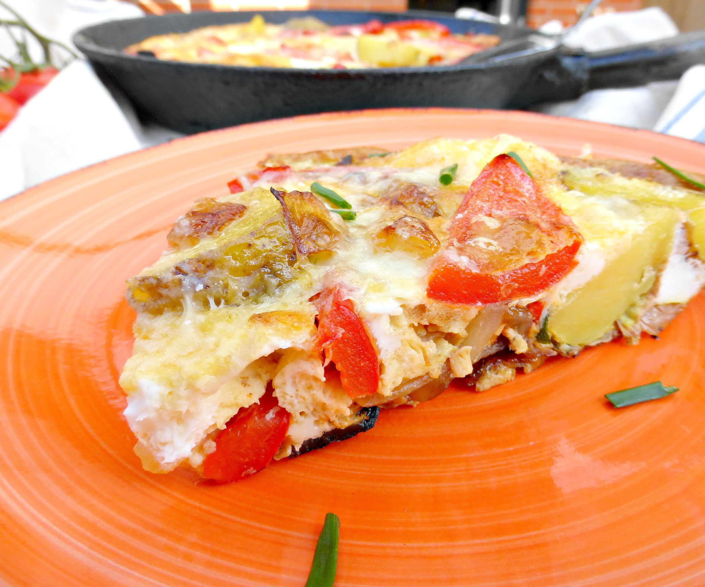 Spanish Style Omelette (with Red Peppers, Onion and Potatoes)
