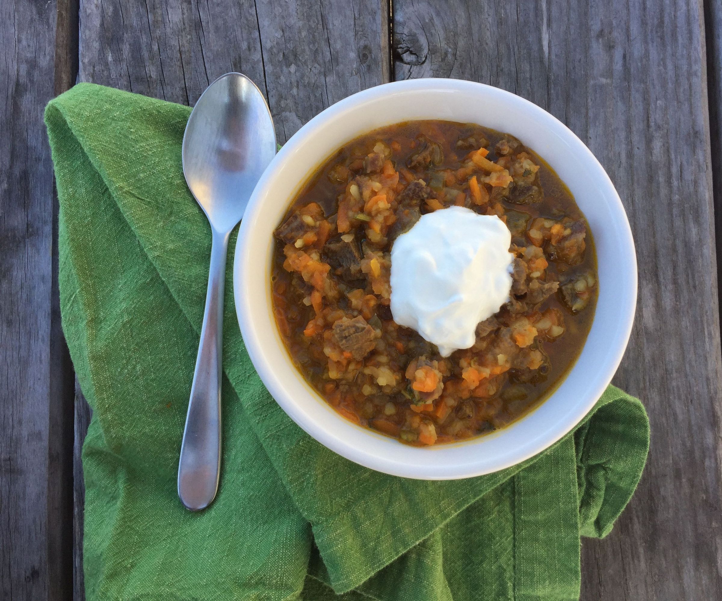Carrot Parsnip Beef Soup