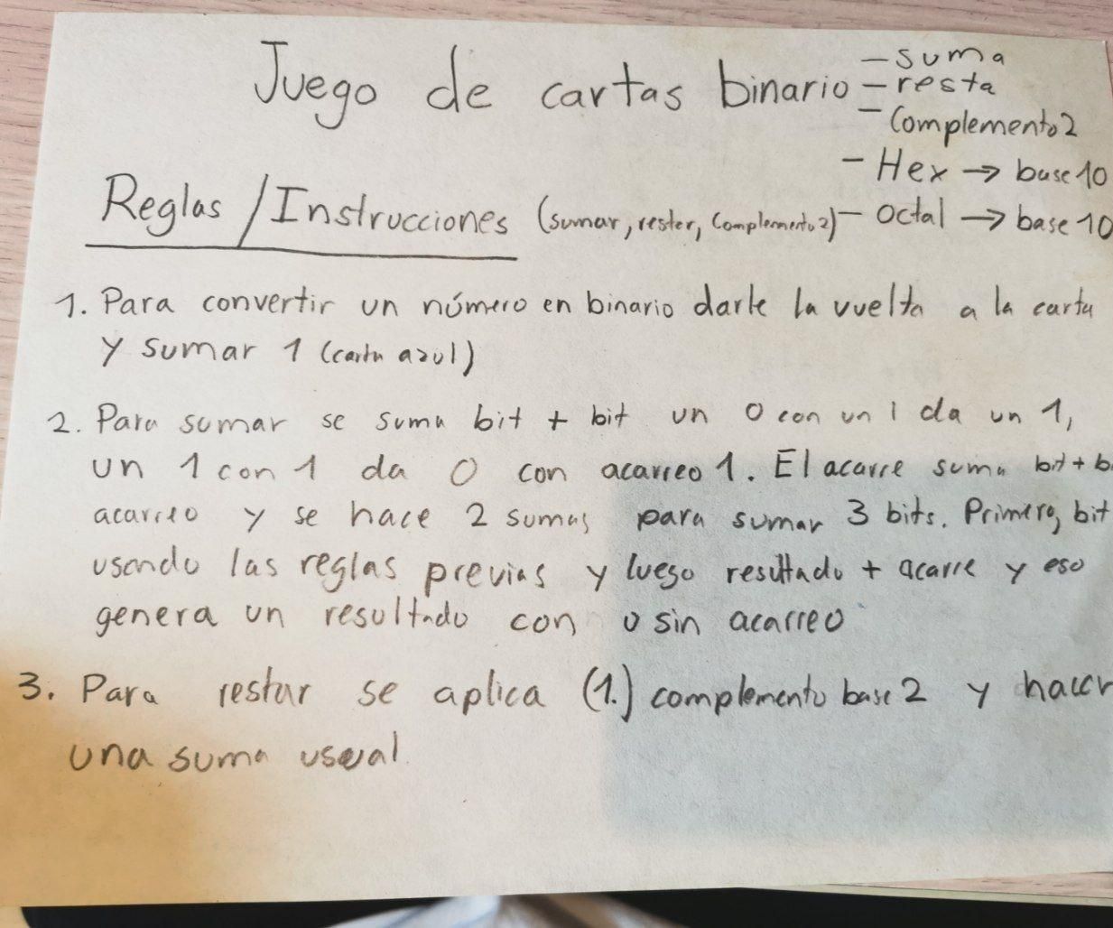 Juego De Cartas Binario