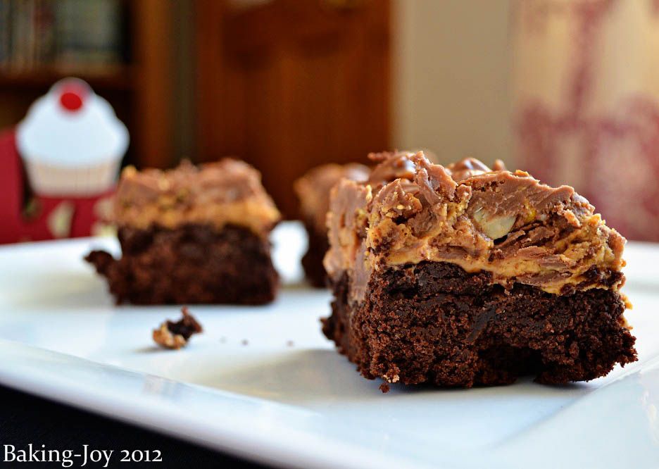 Peanut butter layer brownies