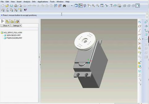 Hitec Servo HS-311 - 3D Model in Pro/Engineer Wildfire 4