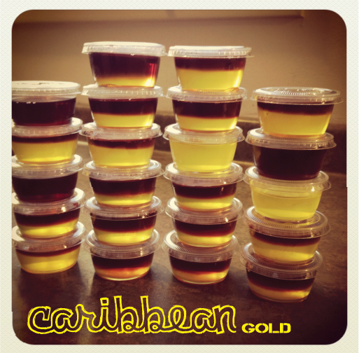 Layered Jello Shots - Caribbean Gold
