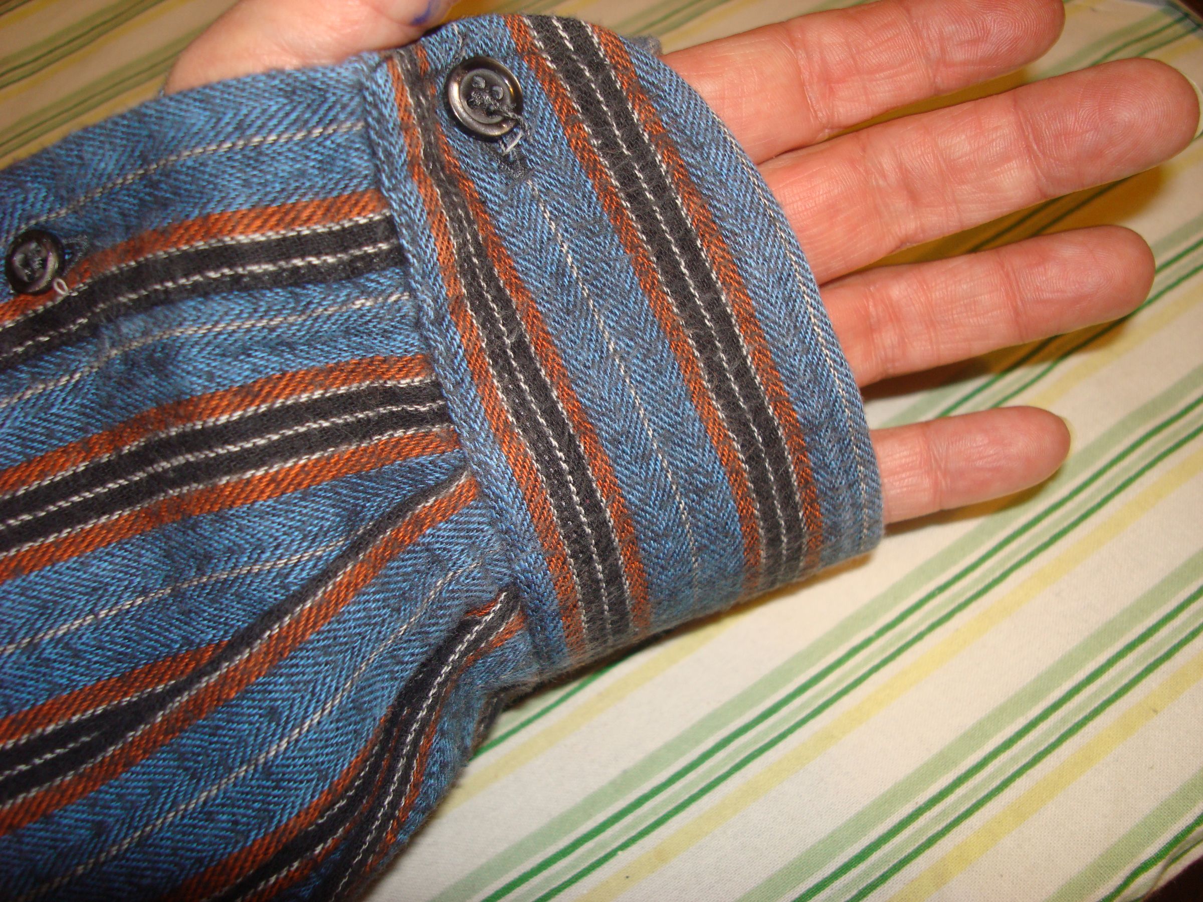 Finger-less Gloves From a Flannel Shirt