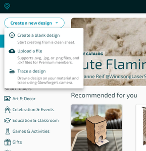 Creating or Uploading a Design