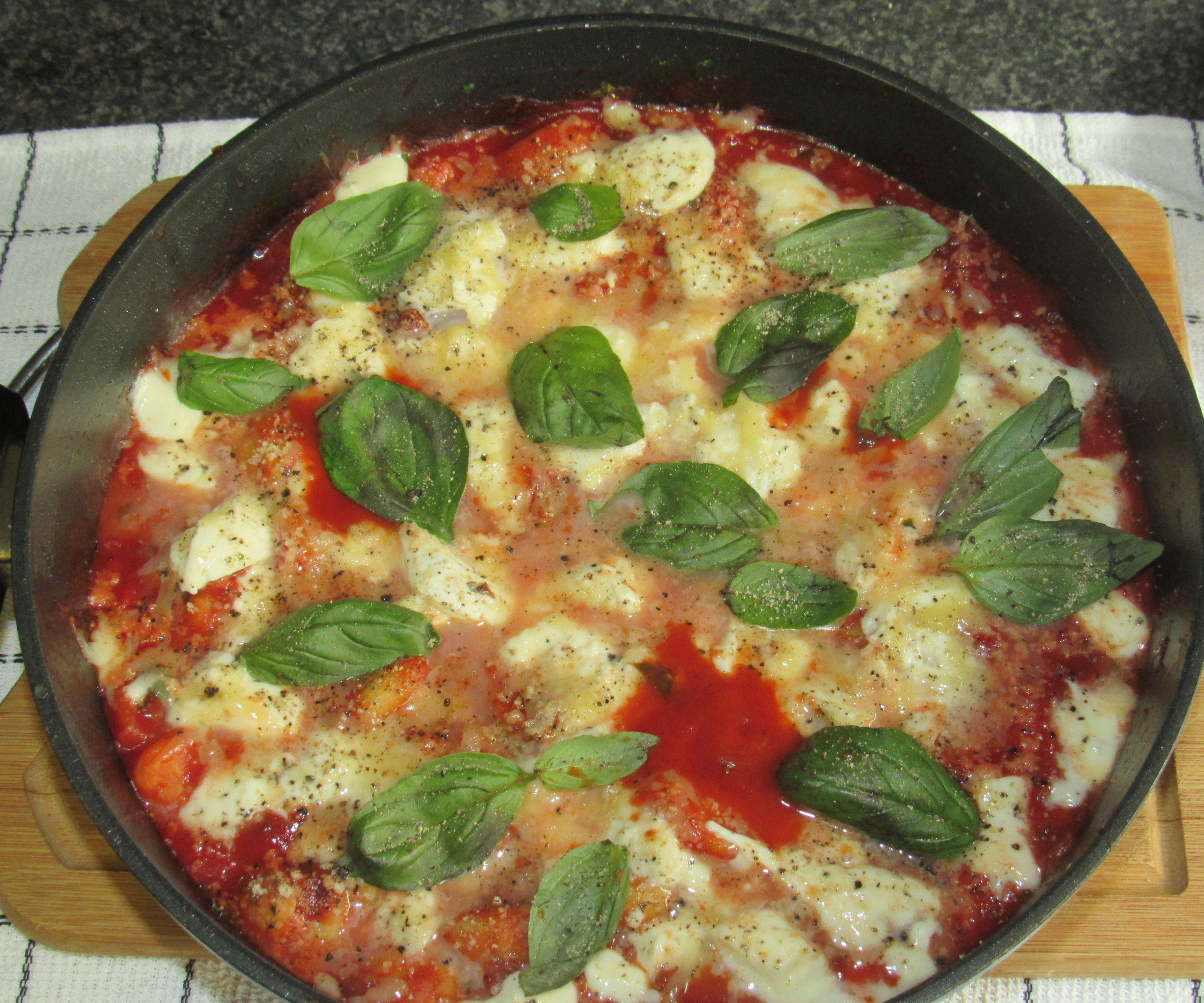 One Pot Cheesy Bacon and Tomato Gnocchi Bake 