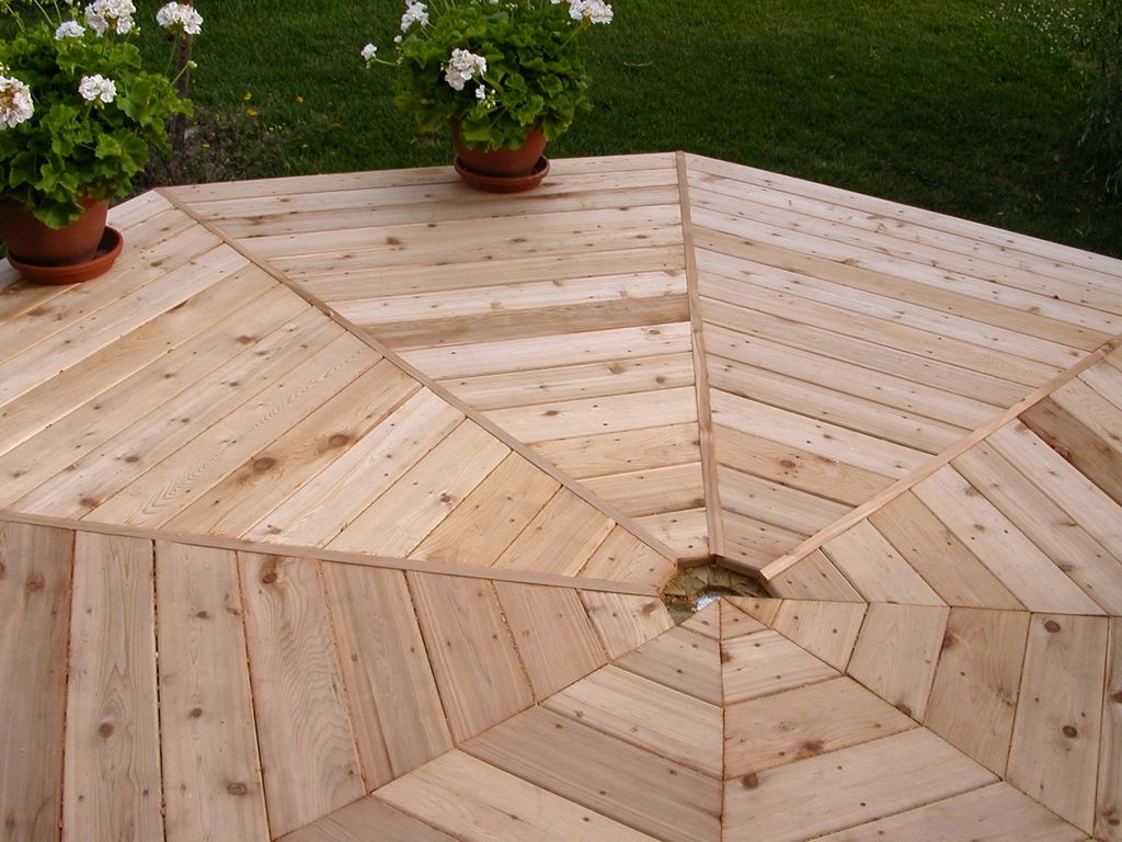 Octagon Decks Around Trees Plans How To Build An Octagonal Deck : 24