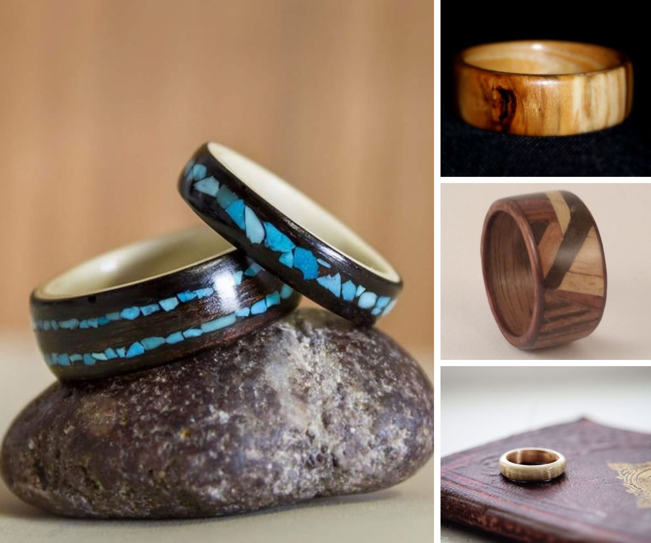 12 Handsome Bent Wood Rings