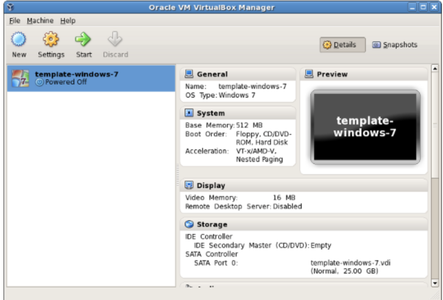 VM Manager Main Page