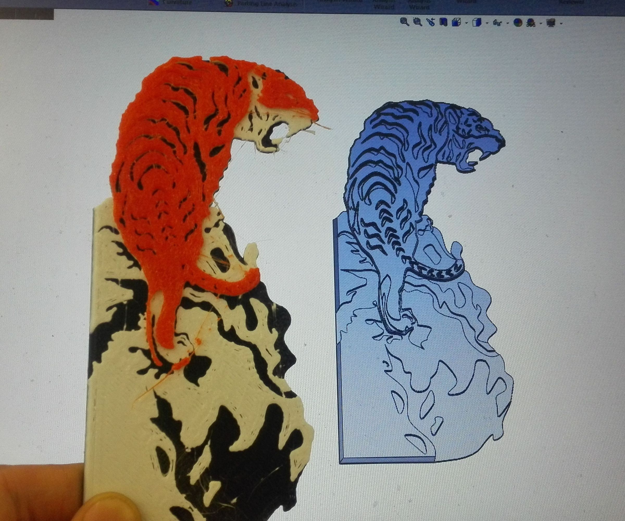 Tiger Painting 3d Printed
