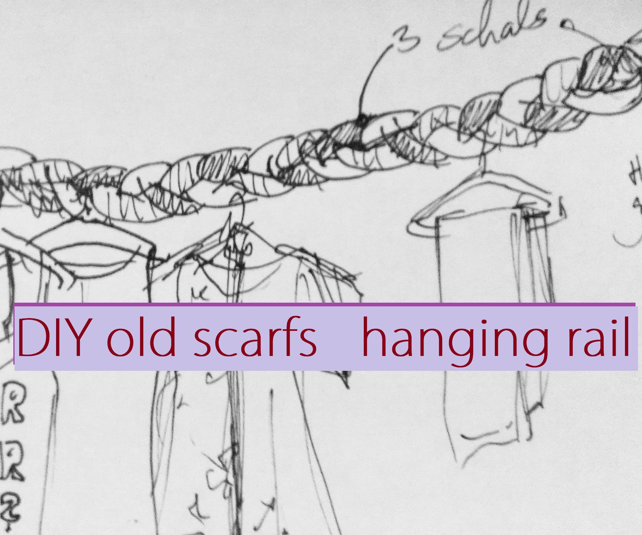 DIY Old Scarfs Hanging Rail