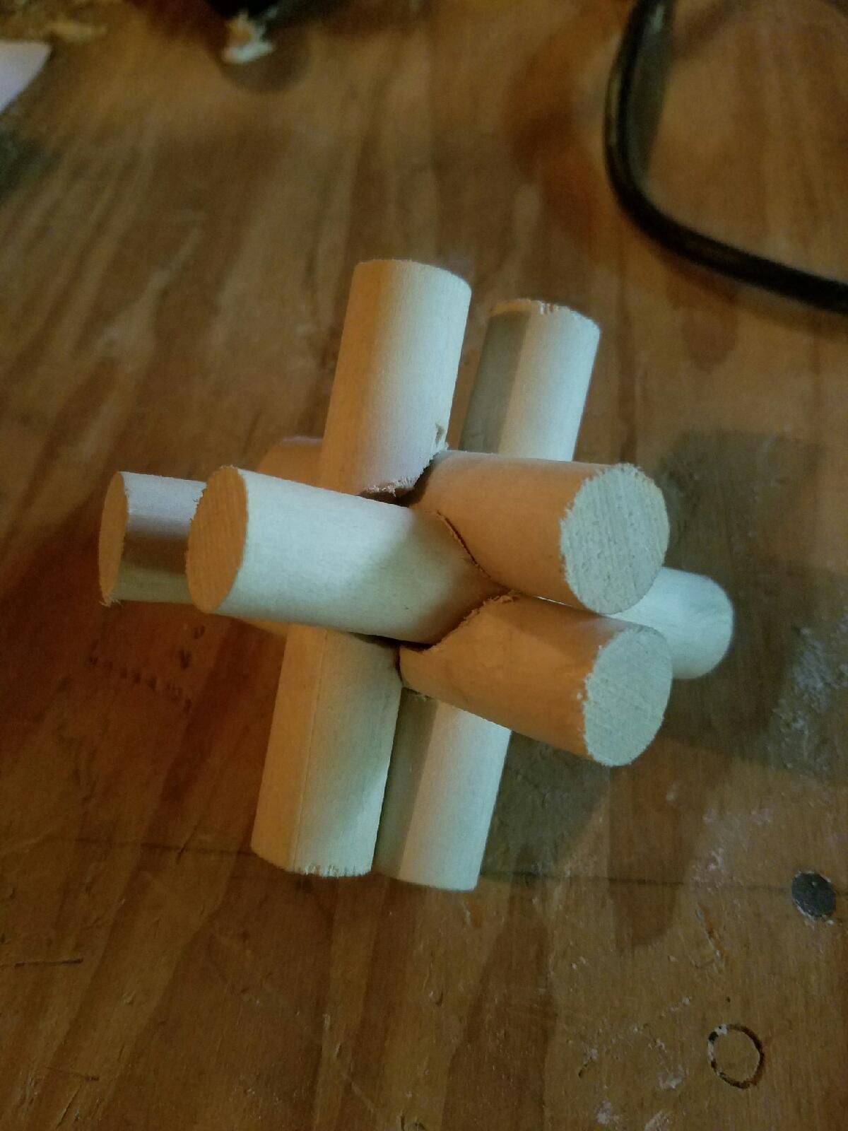 Six Piece Burr From a Single Dowel 3 Steps (with Pictures